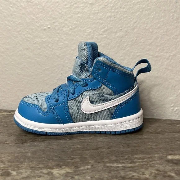 Nike Air Jordan 1 Mid Toddler Washed Denim 5C